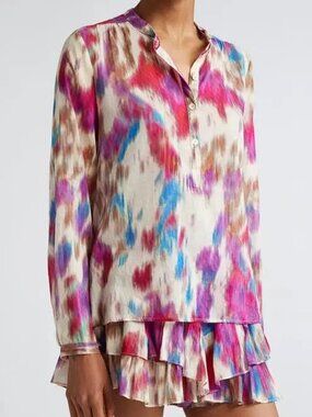 ISABEL MARANT TOILE Women's Maria Print Cotton Shirt Size 34/US2
